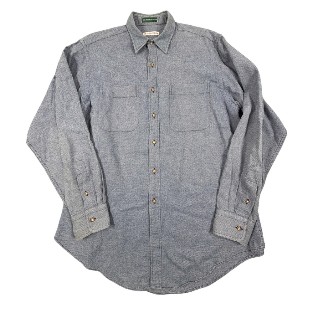 The Wilger Company VTG Shirt Mens Blue Button Down Large